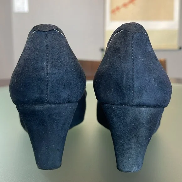 Wedge Heels in Blue Suede - sz 7.5 - Picture 8 of 11